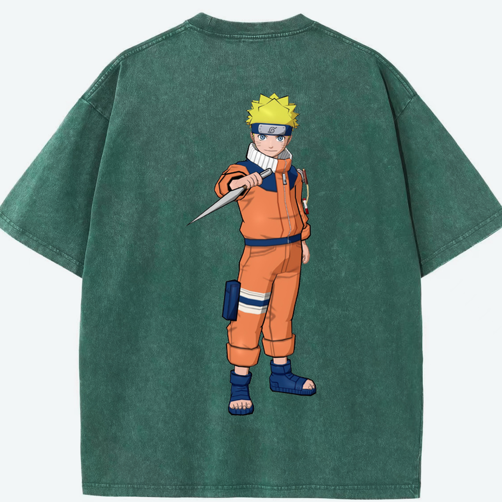 （画像用） NARUTO -ナルト- うずまき ナルト Uzumaki Naruto 綿100% ヴィンテージ風 半袖Tシャツ（背面プリント）